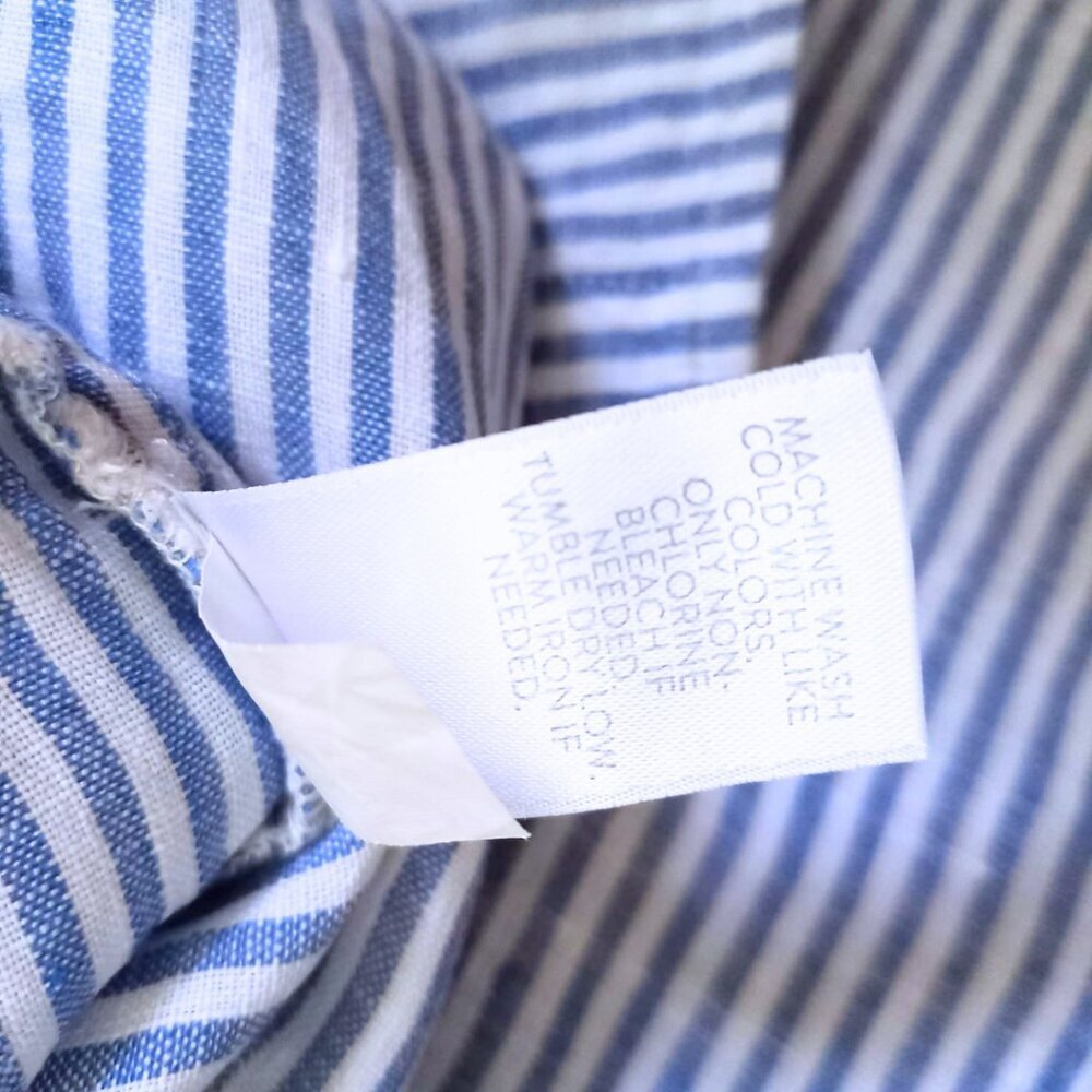 J.Jill Love Linen Blue Striped Sleeveless Button-Front Tunic Top – Size S - Picture 7 of 9